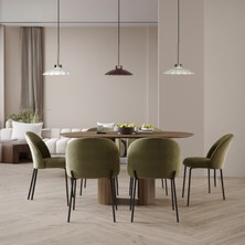 Bamyum Üçlü Sornel Beyaz-Vişne Çürüğü-Beyaz Avize Ince Eskitme Başlık Sarkıt Yemek Masası Üstü Iç Mekan