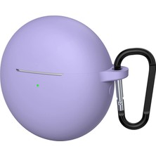 Caseonn Huawei Freebuds 7i Kılıf Askı Aparatlı Mat Silikon Lila