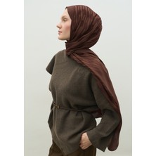 Fresh Scarfs  Nara Pamuk Floş Jakarlı Şal Ağaç Kabuğu