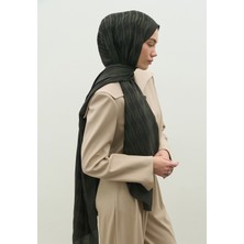 Fresh Scarfs  Nara Pamuk Floş Jakarlı Şal Kömür