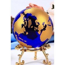 Ciyu Ticaret Dekoratif Metal Ayaklı Mavi Dünya 3D Cam Küre