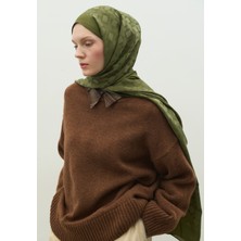 Fresh Scarfs  Oslo Pamuk Floş Jakarlı Şal Askeri Haki