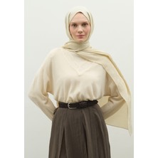 Fresh Scarfs  Oslo Pamuk Floş Jakarlı Şal Bej