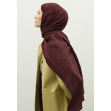 Fresh Scarfs  Oslo Pamuk Floş Jakarlı Şal Bordo