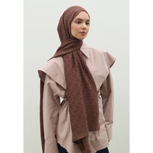 Fresh Scarfs  Monogram Pamuk Floş Jakarlı Şal Kakao