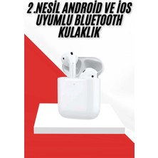 Butik 2. Nesil Bluetooth Android ve Ios Uyumlu Kablosuz Kulaklık Çağrı Cevaplama