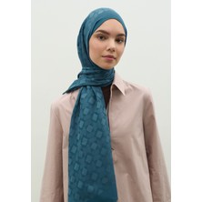 Fresh Scarfs  Oslo Pamuk Floş Jakarlı Şal Kot Mavi