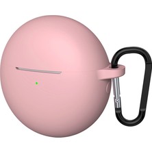 Caseonn Huawei Freebuds 7i Kılıf Askı Aparatlı Mat Silikon Pembe