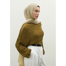 Fresh Scarfs  Nara Pamuk Floş Jakarlı Şal Kum
