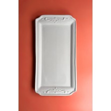 Ceramingo Dekoratif Motifli Dikdörtgen Tepsi Seramik Bisküvi