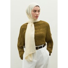 Fresh Scarfs  Nara Pamuk Floş Jakarlı Şal Tereyağı