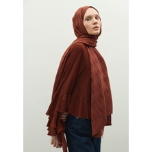 Fresh Scarfs  Nara Pamuk Floş Jakarlı Şal Kiremit