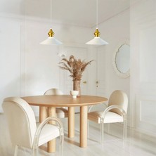 Bamyum Ikili Salon Beyaz Sarkıt Lamba Yemek Masası Oturma Odası Mutfak Salon Otel Showroom Kuaför