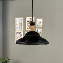 Bamyum Ralivo Siyah Metal Avize Tekli Q Şapka Başlık Mutfak Modern Dekoratif Sarkıt Aydınlatma