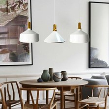 Bamyum Üçlü Beyaz Adfabilis Sarkıt Lamba Yemek Masası Oturma Odası Mutfak Salon Otel Showroom Kafe