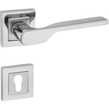 Çelebi Kapıkolları Sedir Kol Kare Rozetli Nikel Saten Yale Kapı Kolu