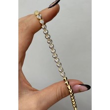 Leo'Stone Luxe Romance Kuyumcu Işçiliği 14K Altın Kaplama Premium Seri Kadın Çelik Bileklik Altın