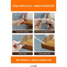 Letsii Şeffaf Silikon Top Şekilli Masa Kenarı Koruyucu