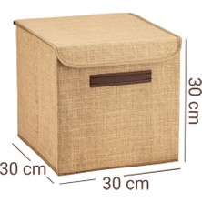 Modern Deri Kulplu Jüt Kapaklı Dolapiçi Çok Amaçlı Organizer 2 Adet