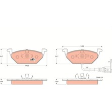 Trw GDB1386 Ön Balata Fişli Küçük Golf4-Golf5-Jetta-Bora-Polo-A3-Leon 97 > 1J0698151G-1K0698151F-6R0698151A