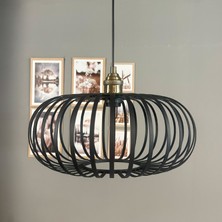 Bamyum Este Siyah Sarkıt Avize Lale Başlık Iç Mekan Aydınlatma Dekoratif Mutfak Cafe Ofis