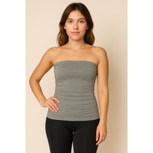 Merlot Straplez Örme Basic Kadın Atlet