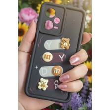 As Mobile Redmi Note 12 Pro 5g Uyumlu Kılıf Siyah Renk Ayıcık Figürlü 3D Kamera Korumalı Darbe Emici Yumuşak Silikon Kapak