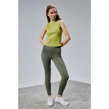 The Fancy Kadın Yüksek Bel Kalın Kemer Slim Fit Tayt