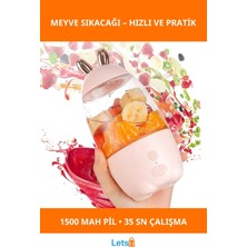 Letsii Taşınabilir Şarj Edilebilir Meyve Sıkacağı Kablosuz, Kompakt ve Hızlı