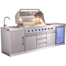 Berfmann 6+2 Barbekü ve Buzdolaplı Outdoor Mutfak