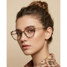 Mira Cat Eye Leopar Gözlük | Mavi Işık Filtreli | Blue Blocked | Ekran Gözlüğü | Kadın