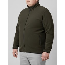 Balkonda Erkek Sweatshirt Polar Fermuarlı Yakalı Battal Büyük Kalıp Geniş Beden