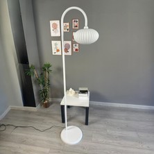 Bamyum Elegant Beyaz Cam Lambader Modern Dekoratif Metal Oturma Odası Çalışma Odası Zemin Lambası