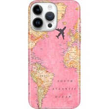Adasena iPhone 15 Pro Max Kılıf Desenli Baskılı Tpu Rubber Kapak Map