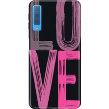 Adasena Samsung Galaxy A7 2018 Kılıf Desenli Baskılı Tpu Rubber Kapak Love2