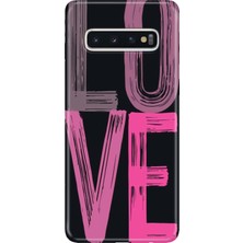 Adasena Samsung Galaxy S10+ Plus Kılıf Desenli Baskılı Tpu Rubber Kapak Love2