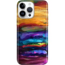 Adasena iPhone 15 Pro Max Kılıf Desenli Baskılı Tpu Rubber Kapak Sulu Boya
