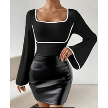 Kadın Dalgıç Kumaş Bluz