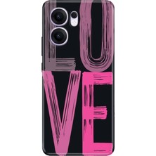 Adasena Oppo Reno 13F Kılıf Desenli Baskılı Tpu Rubber Kapak Love2