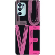 Adasena Oppo Reno 6 Kılıf Desenli Baskılı Tpu Rubber Kapak Love2
