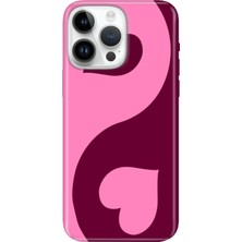 Adasena iPhone 15 Pro Max Kılıf Desenli Baskılı Tpu Rubber Kapak Pinker Love