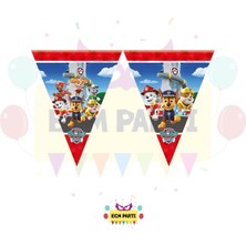 Zayna's Paw Patrol Temalı Baskılı Üçgen Flama - Doğum Günü  Parti Seti Mlazemeleri