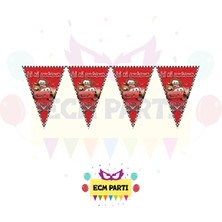 Zayna's Cars Arabalar Temalı Üçgen Flama - Doğum Günü Parti Seti Malzemeleri