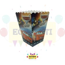 Zayna's Cars Arabalar Temalı Karton Popcorn Mısır Kutusu 8 Li - Doğum Günü Parti Seti Malzemeleri