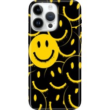 Adasena iPhone 15 Pro Max Kılıf Desenli Baskılı Tpu Rubber Kapak Smile Yellow