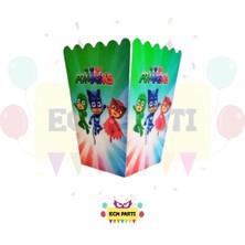 Zayna's Pijamaskeliler Temalı Karton Popcorn Mısır Kutusu 8 Li - Doğum Günü Parti Seti Malzemeleri