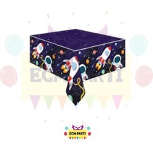 Zayna's Kozmik Uzay Temalı Masa Örtüsü - Doğum Günü Parti Seti Malzemeleri