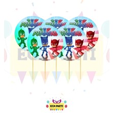 Zayna's Pijamaskeliler Kürdan 16 Adet - Doğum Günü Parti Seti Malzemeleri