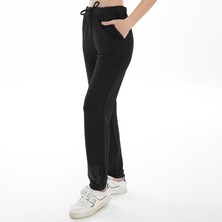 Asn Concept Kadın Paçası Taş Baskılı Siyah Renk Pantolon (Büyük Beden Seçeneğiyle)