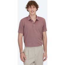 Kırmızı Polo Yaka Pamuk Karışımlı T-Shirt